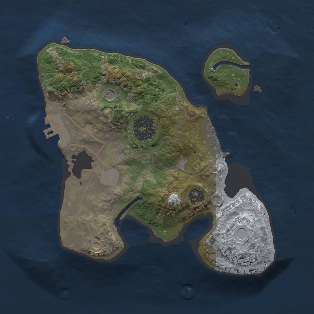 Rust Map: Procedural Map, Size: 2000, Seed: 1396622450, 8 Monuments