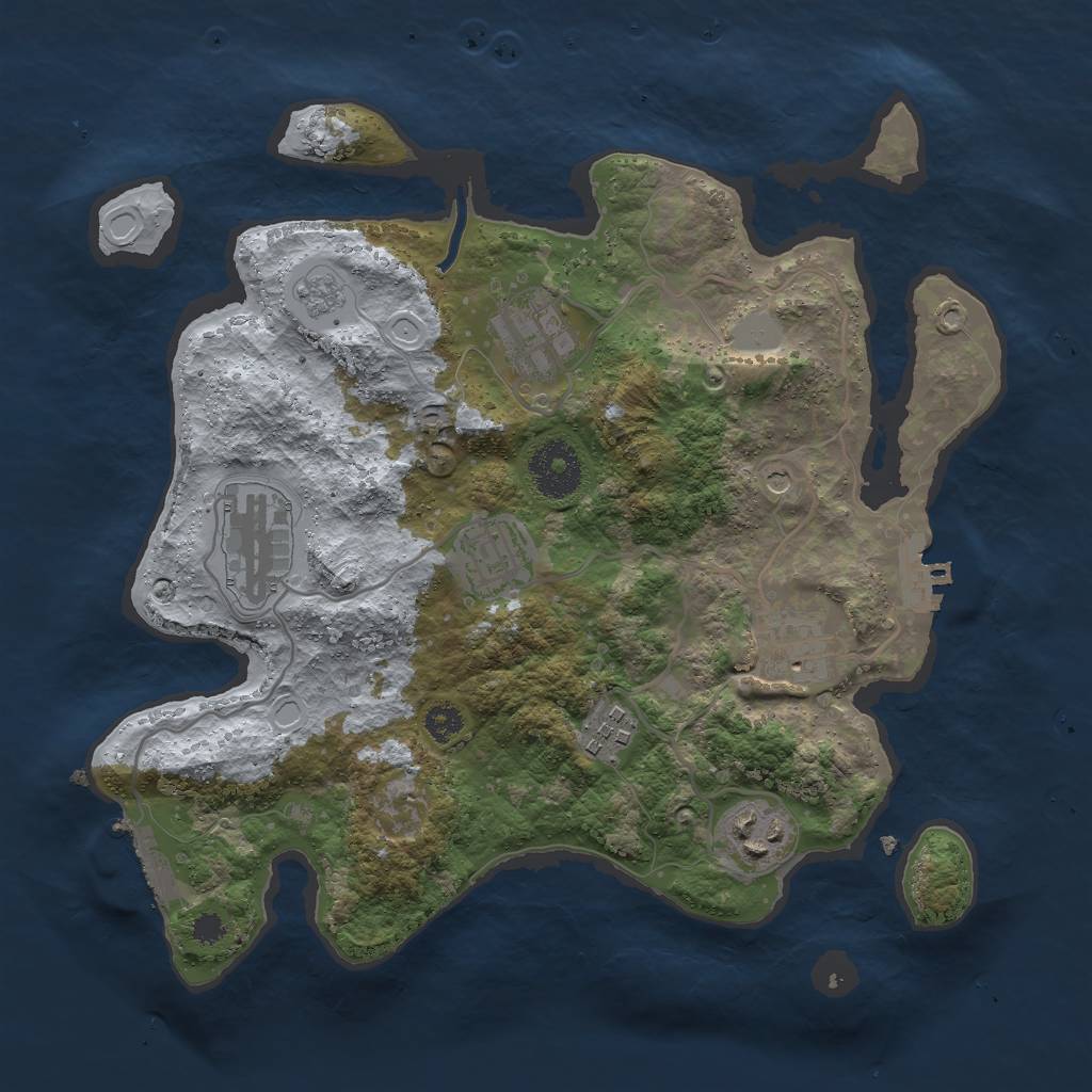 Rust Map: Procedural Map, Size: 3000, Seed: 610422966, 15 Monuments
