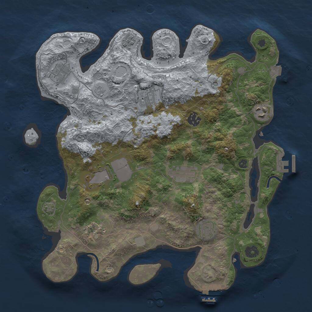 Rust Map: Procedural Map, Size: 3550, Seed: 840739, 15 Monuments