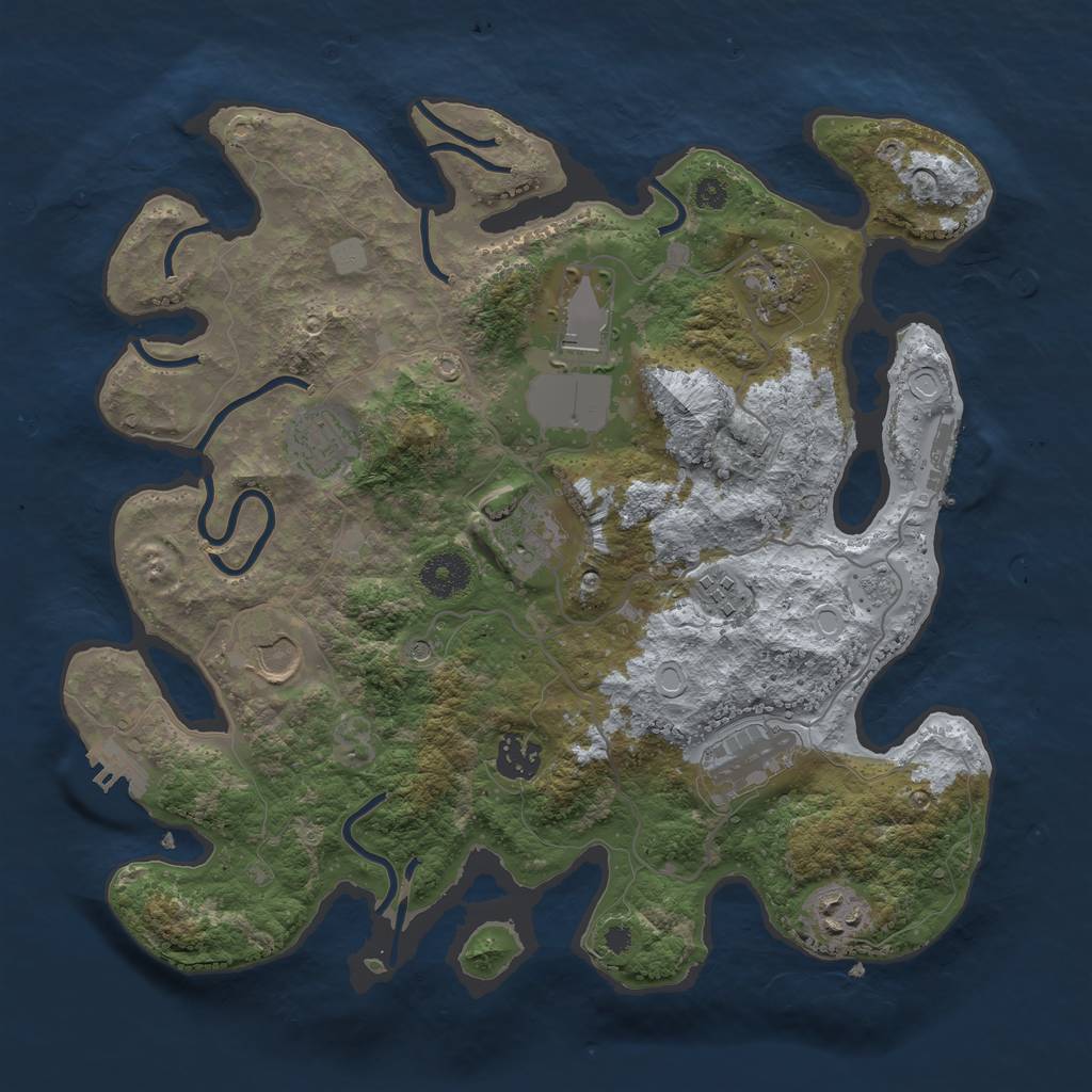 Rust Map: Procedural Map, Size: 3500, Seed: 125478, 18 Monuments