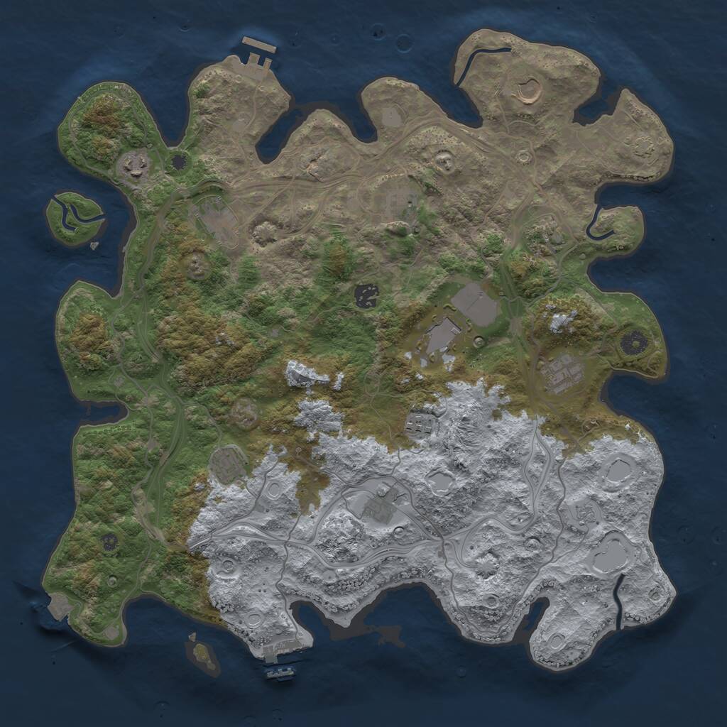 Rust Map: Procedural Map, Size: 4250, Seed: 436941145, 17 Monuments