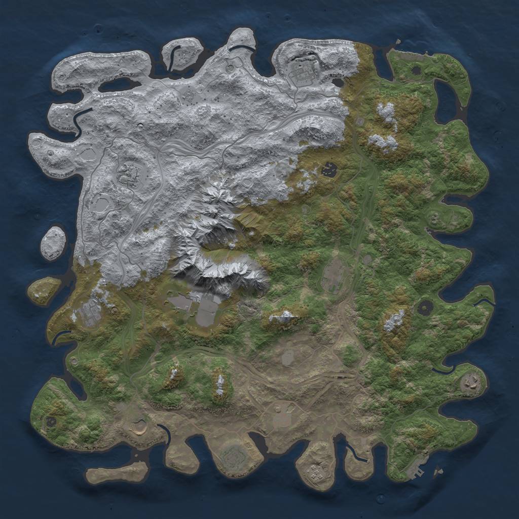 Rust Map: Procedural Map, Size: 5000, Seed: 924374874, 20 Monuments
