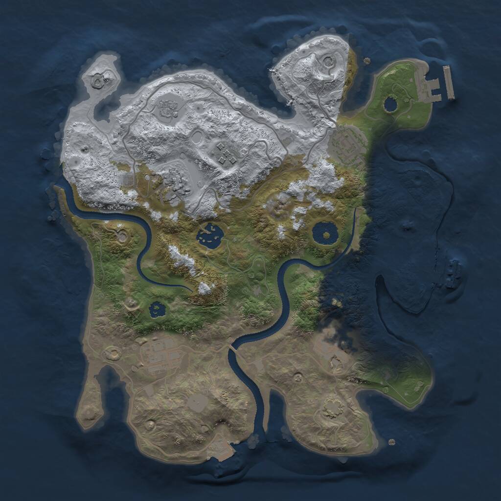 Rust Map: Procedural Map, Size: 3000, Seed: 205603538, 12 Monuments