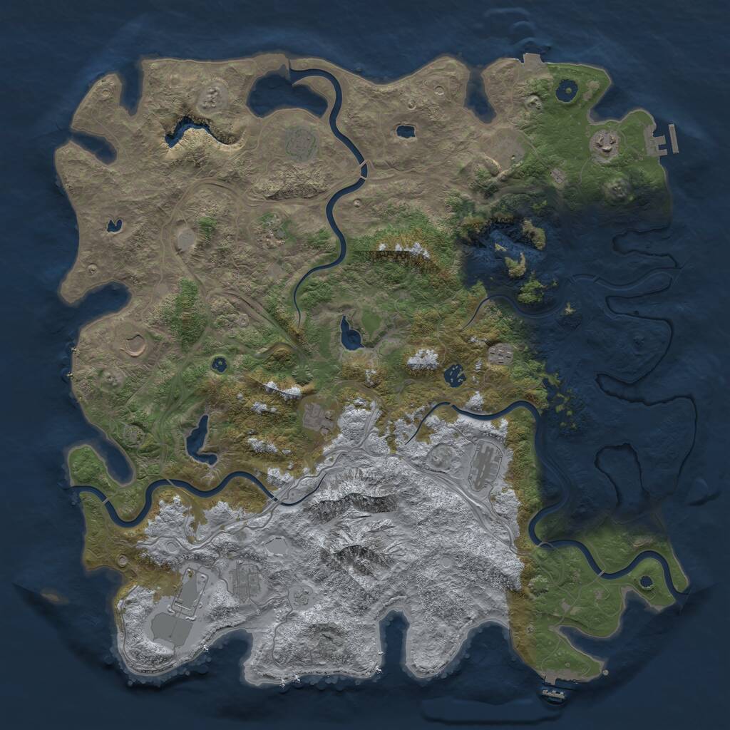 Rust Map: Procedural Map, Size: 5000, Seed: 5793, 17 Monuments