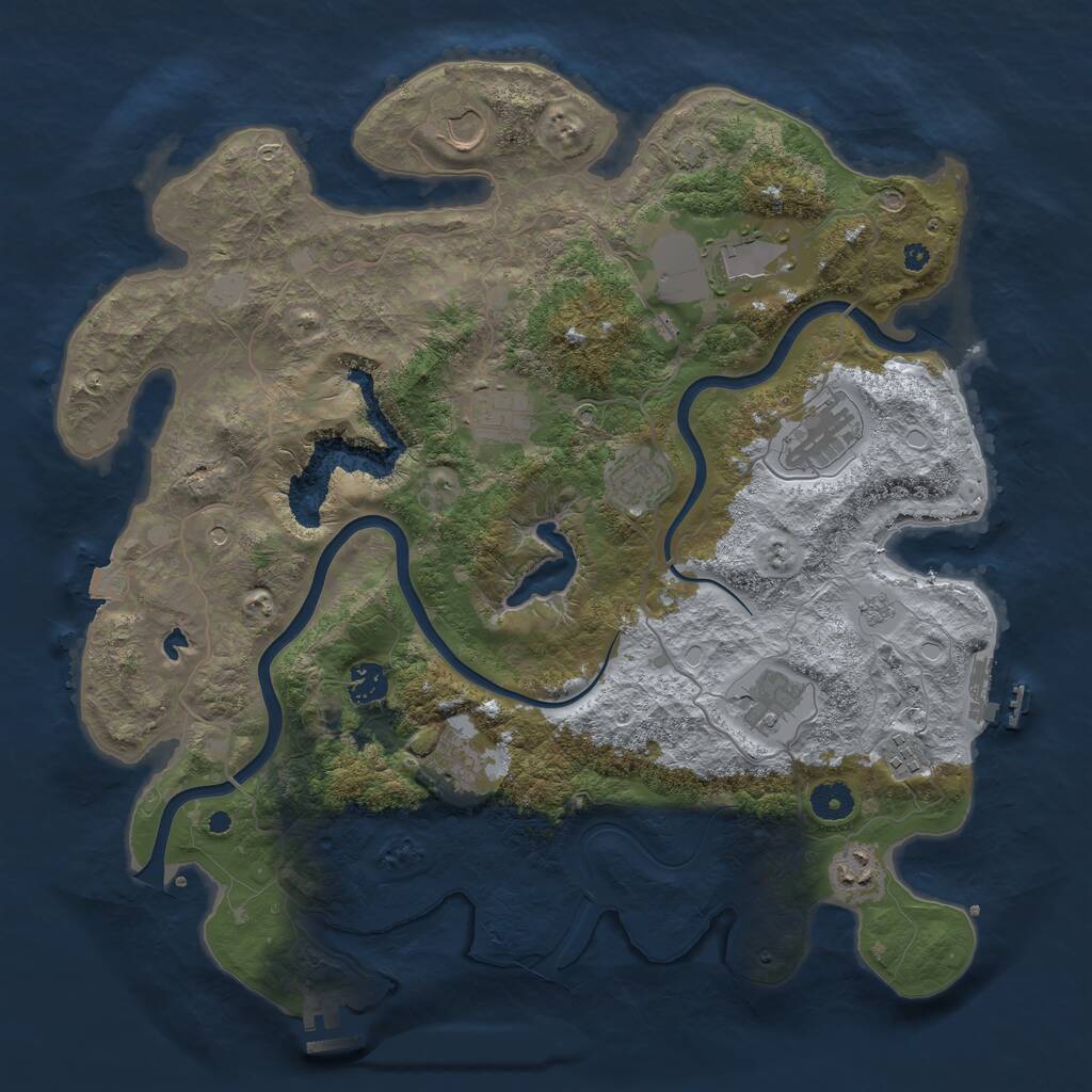 Rust Map: Procedural Map, Size: 4000, Seed: 1540, 16 Monuments
