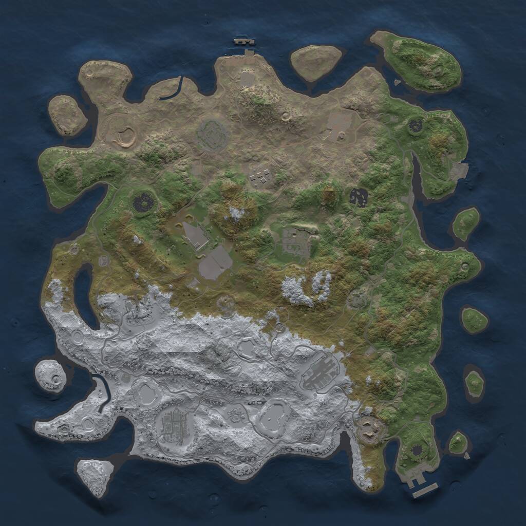 Rust Map: Procedural Map, Size: 4000, Seed: 26379, 17 Monuments