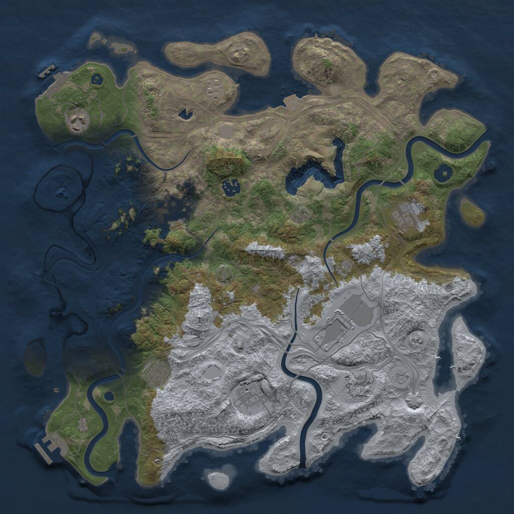 Rust Map: Procedural Map, Size: 4250, Seed: 1343831681, 15 Monuments