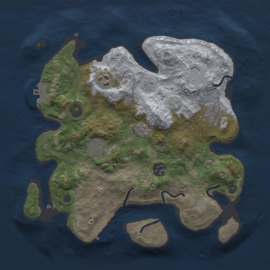 Rust Map: Procedural Map, Size: 3000, Seed: 17029, 14 Monuments