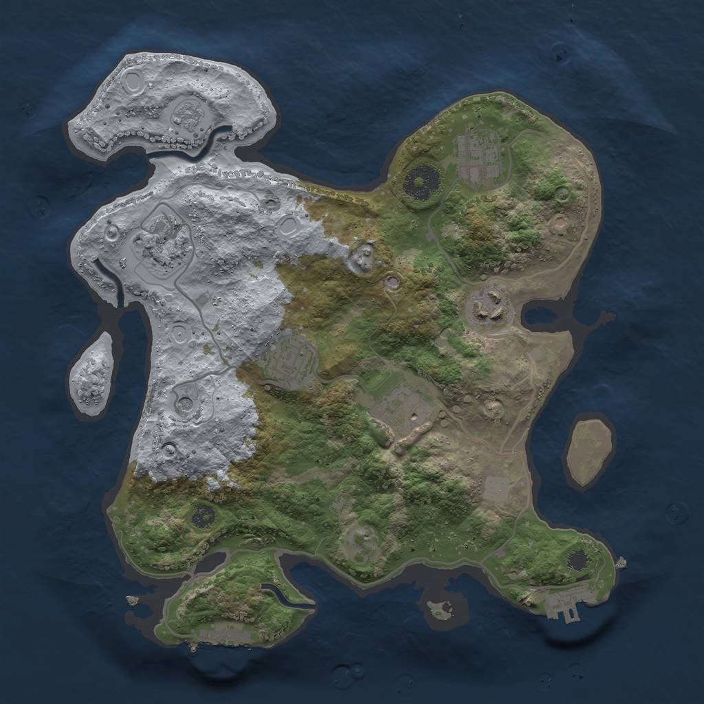 Rust Map: Procedural Map, Size: 3000, Seed: 1497521869, 14 Monuments