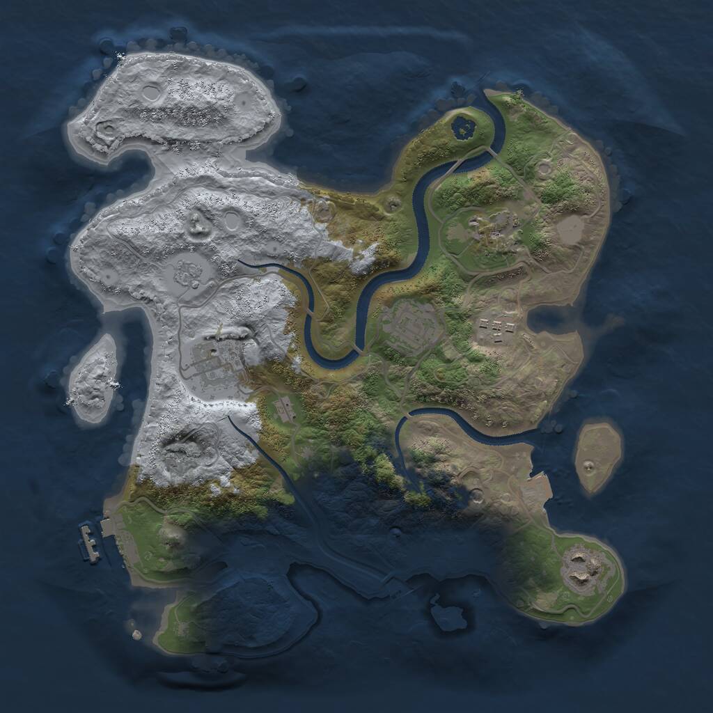 Rust Map: Procedural Map, Size: 3000, Seed: 1497521869, 9 Monuments