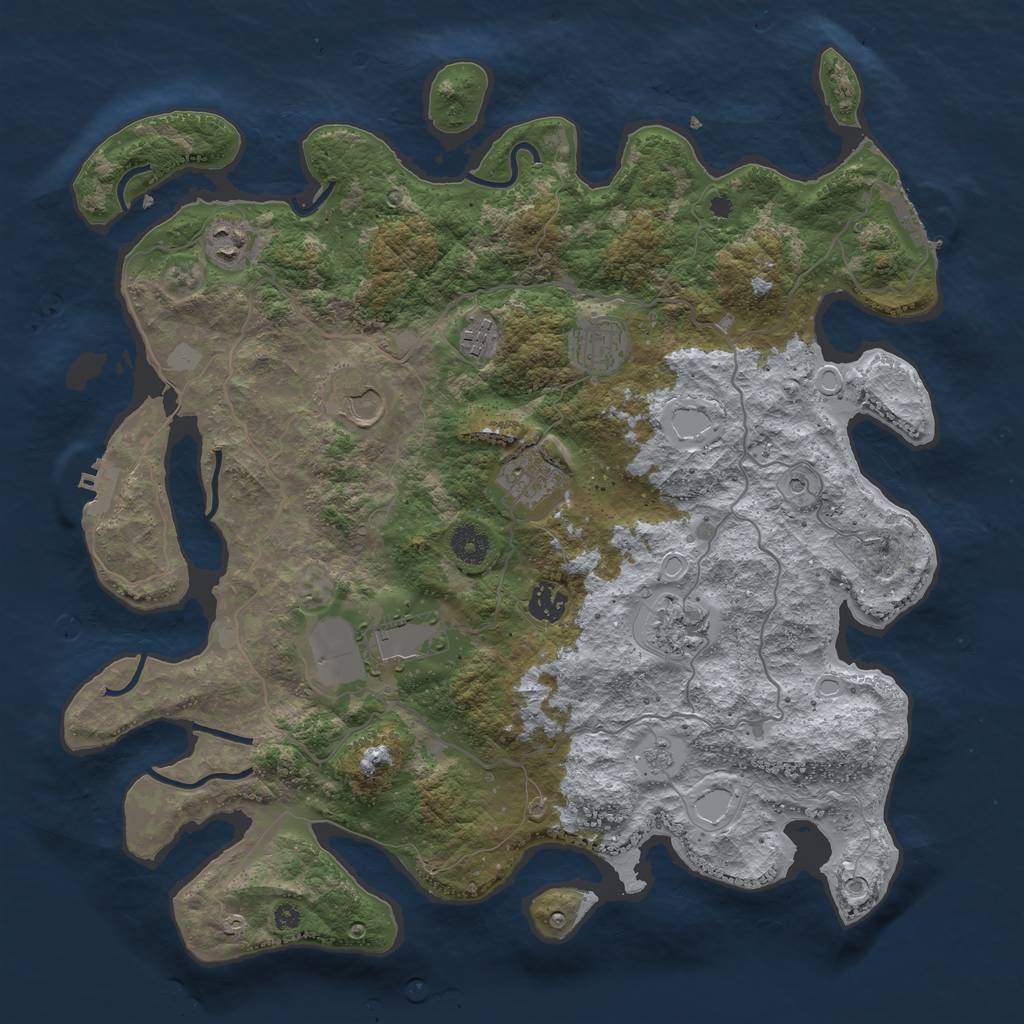 Rust Map: Procedural Map, Size: 4000, Seed: 1440, 17 Monuments