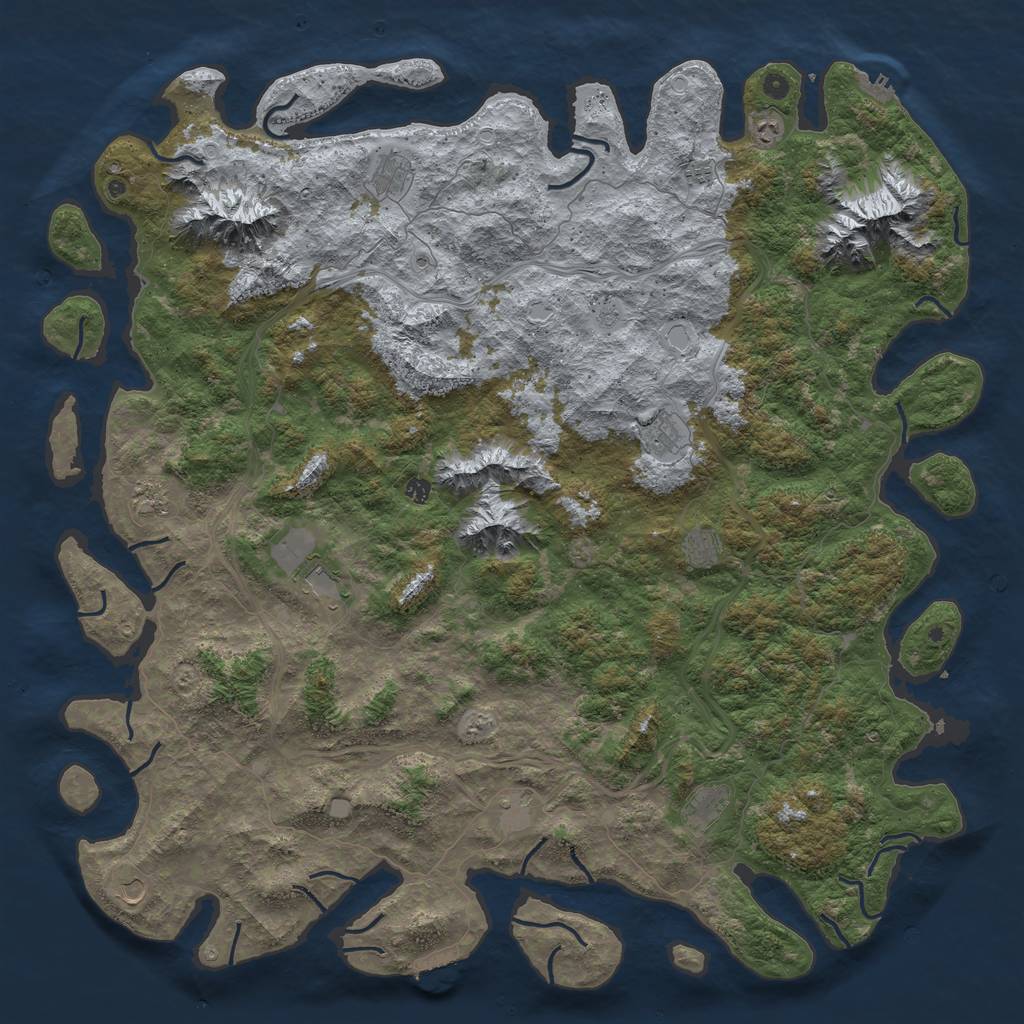 Rust Map: Procedural Map, Size: 6000, Seed: 4317455, 20 Monuments