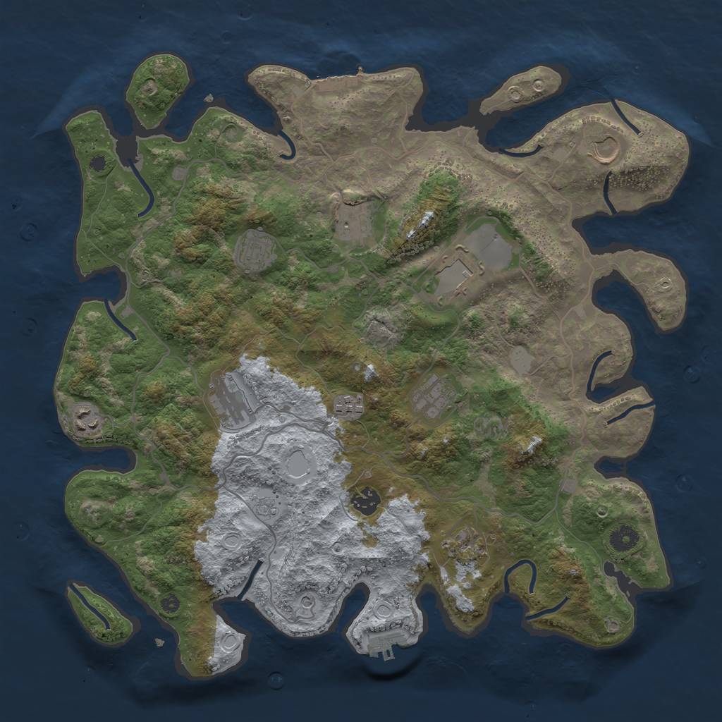 Rust Map: Procedural Map, Size: 4000, Seed: 1782658177, 19 Monuments