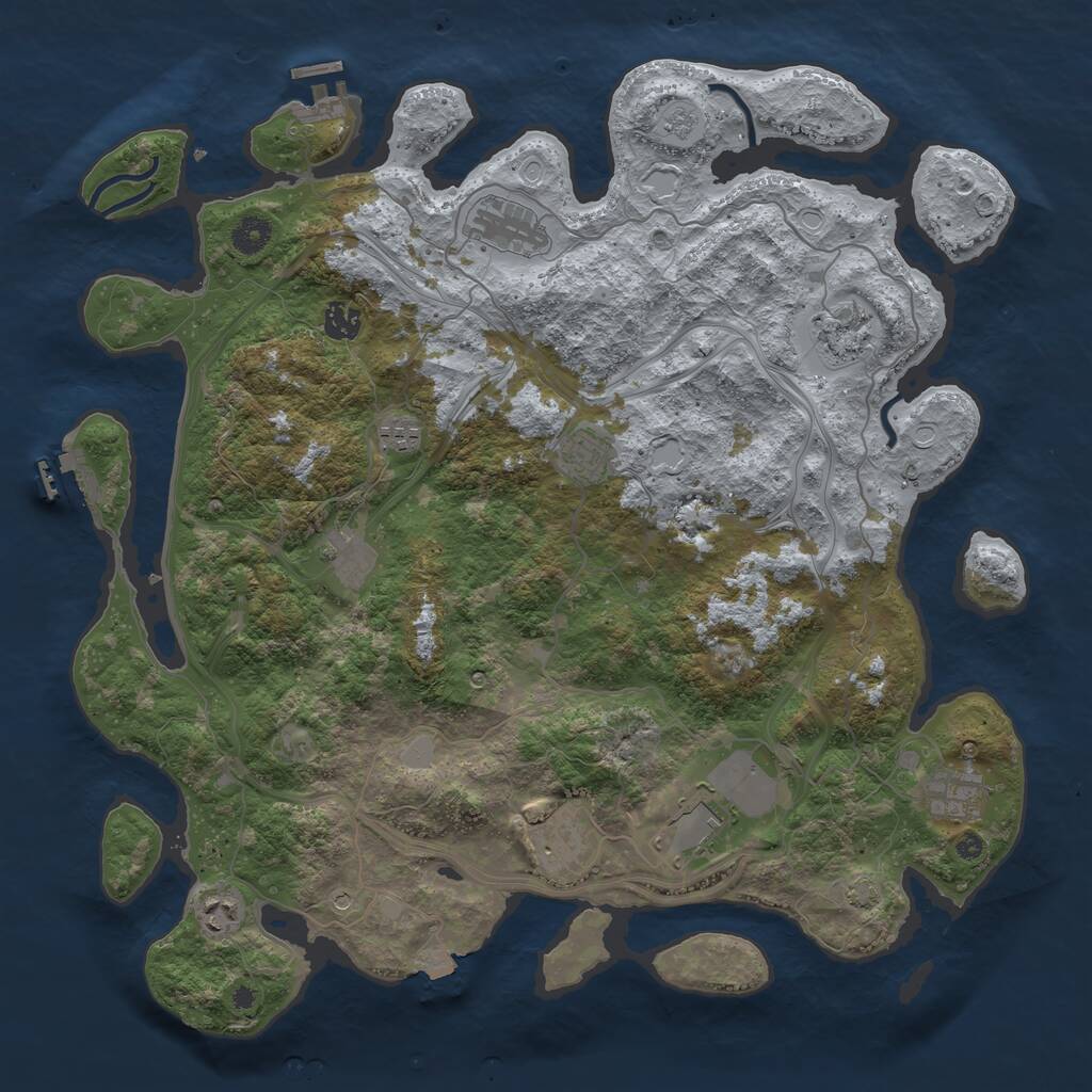 Rust Map: Procedural Map, Size: 4250, Seed: 3254, 16 Monuments