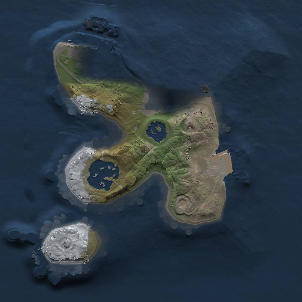 Rust Map: Procedural Map, Size: 1500, Seed: 3423, 3 Monuments