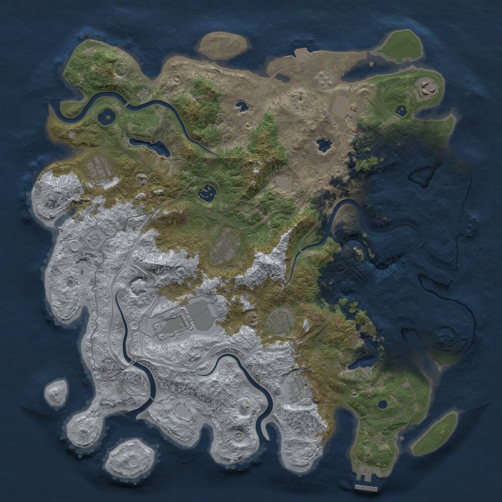 Rust Map: Procedural Map, Size: 4500, Seed: 288301068, 15 Monuments