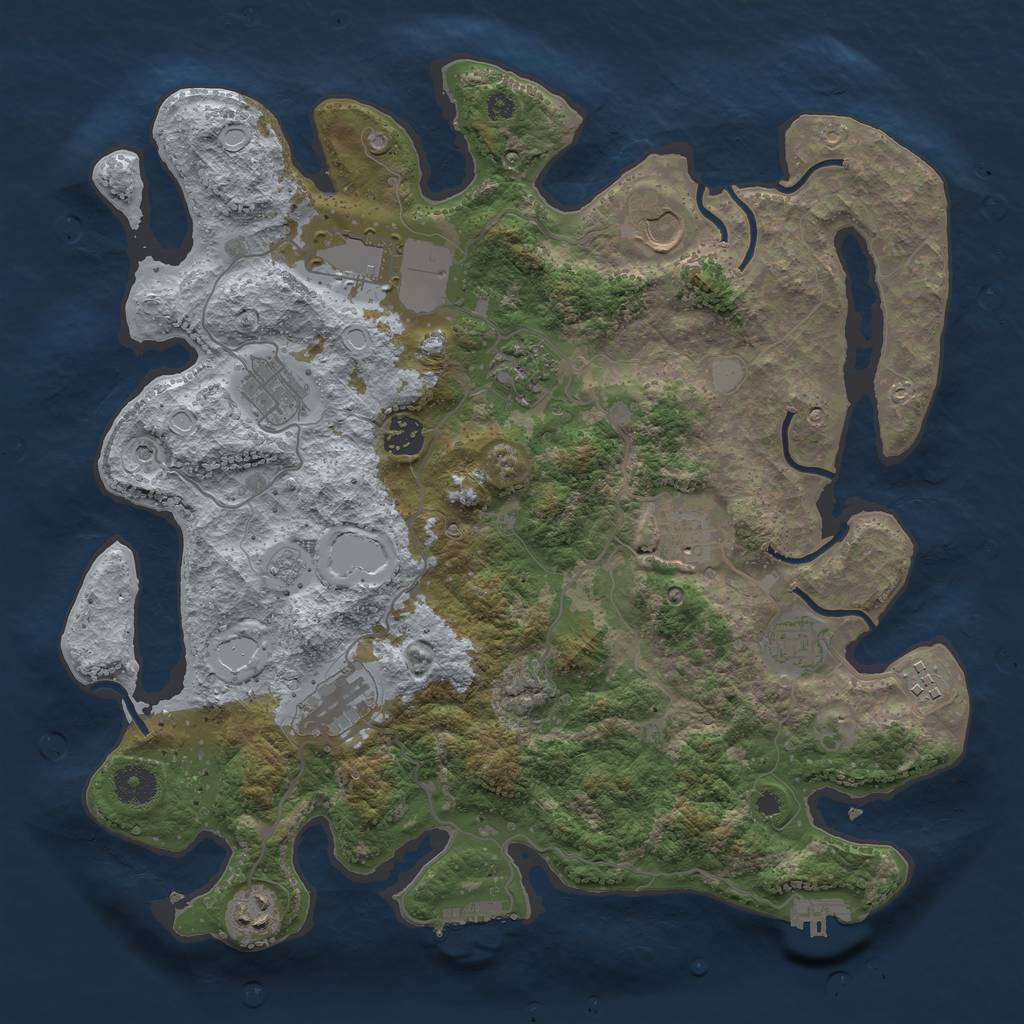 Rust Map: Procedural Map, Size: 3750, Seed: 87864373, 19 Monuments