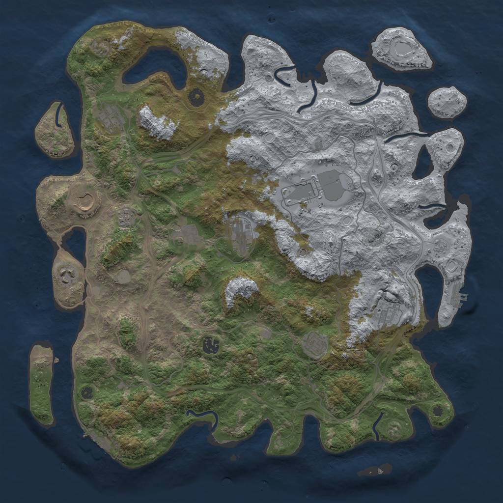 Rust Map: Procedural Map, Size: 4400, Seed: 2491, 19 Monuments