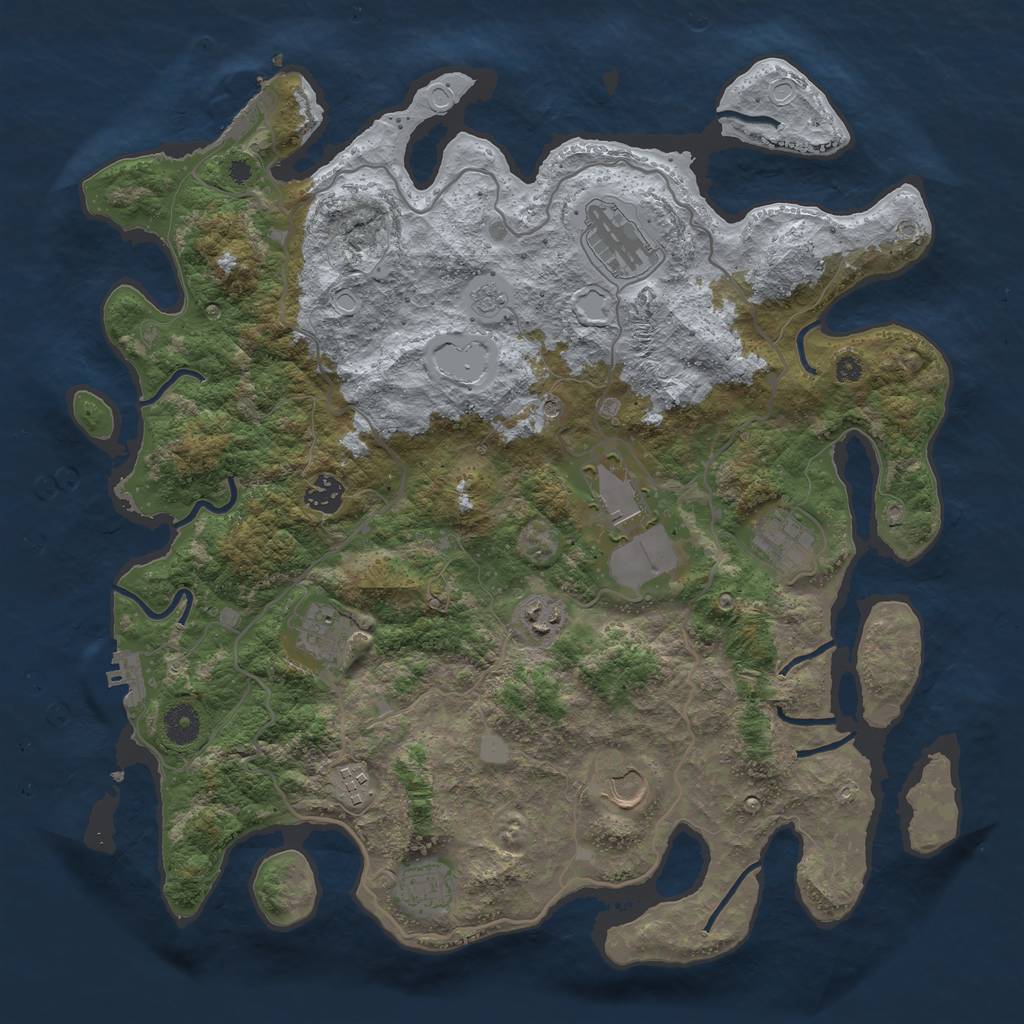 Rust Map: Procedural Map, Size: 4000, Seed: 32547, 18 Monuments