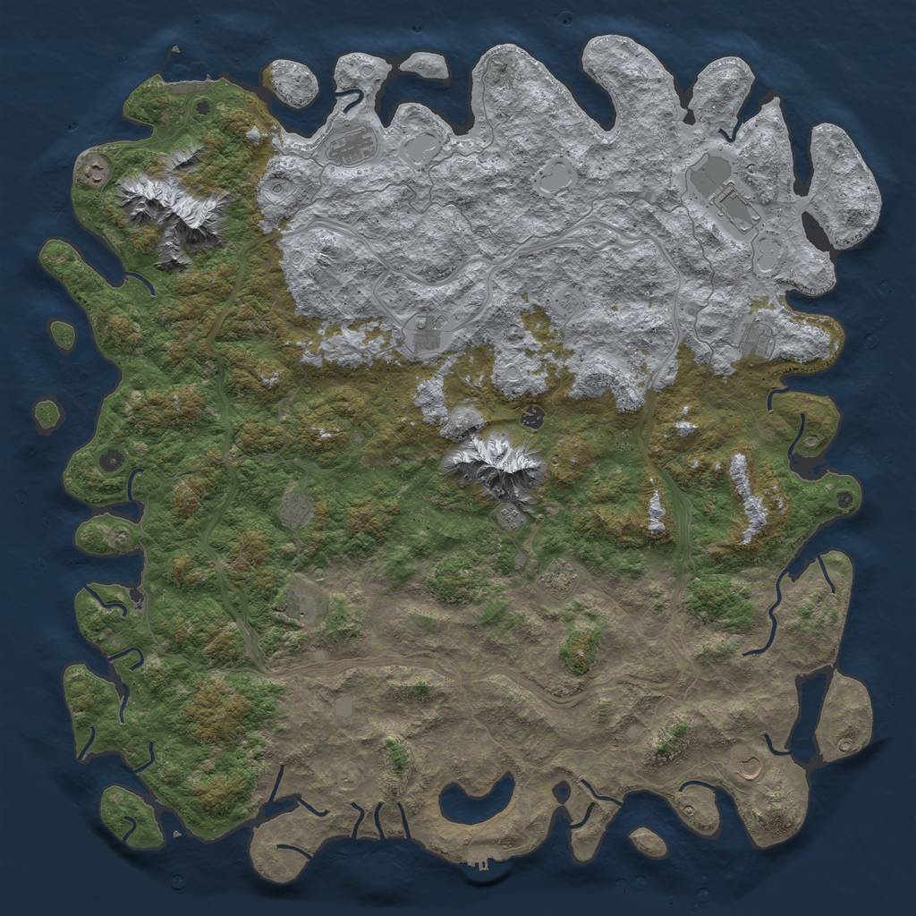 Rust Map: Procedural Map, Size: 6000, Seed: 2142356545, 20 Monuments