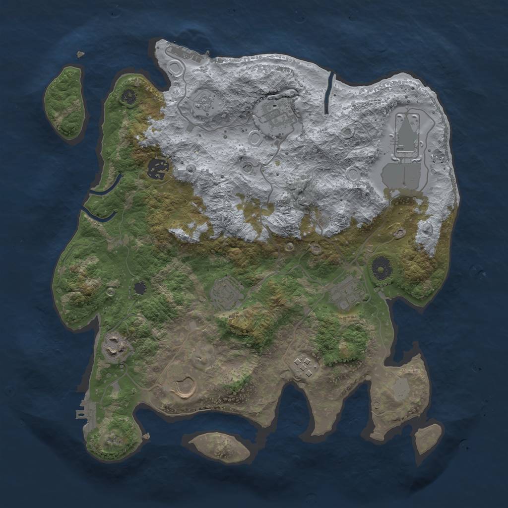 Rust Map: Procedural Map, Size: 3500, Seed: 210922, 17 Monuments