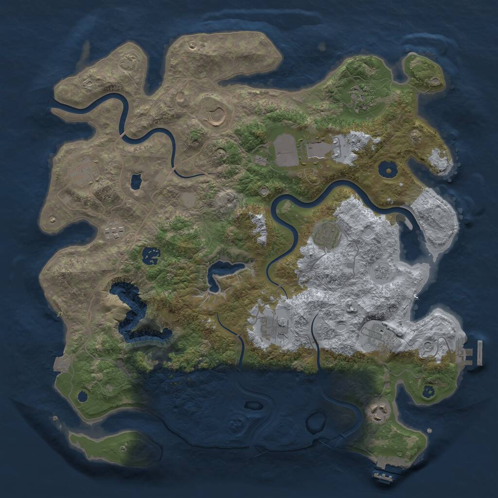 Rust Map: Procedural Map, Size: 4000, Seed: 18811, 16 Monuments