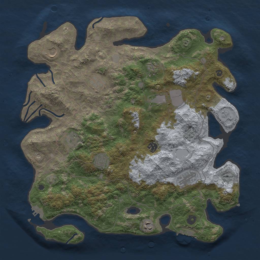 Rust Map: Procedural Map, Size: 4000, Seed: 18811, 19 Monuments