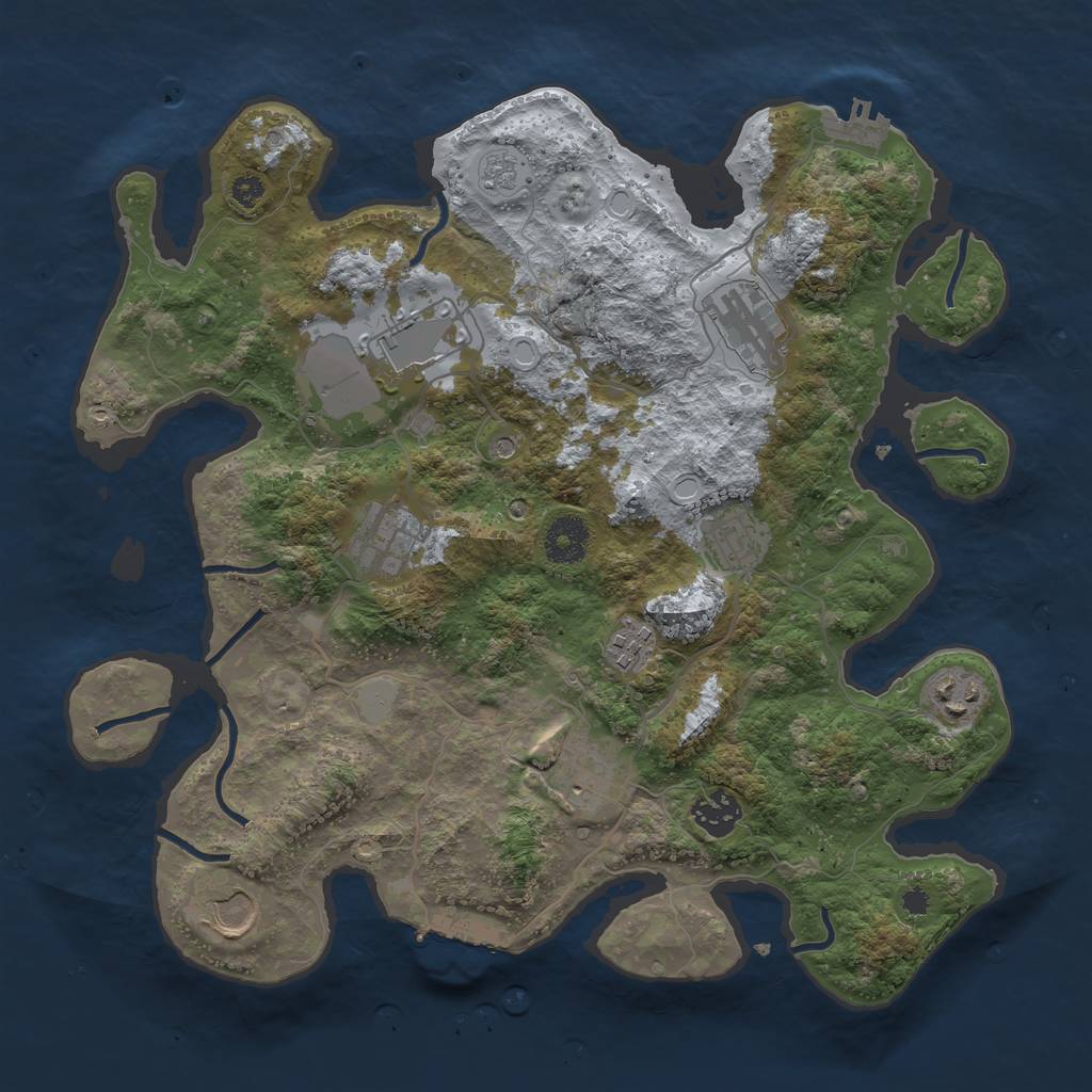 Rust Map: Procedural Map, Size: 3500, Seed: 190815, 18 Monuments