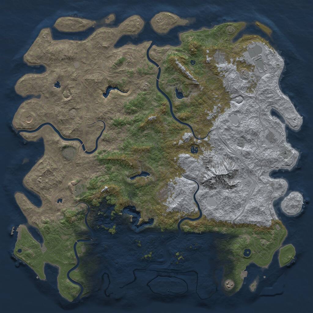 Rust Map: Procedural Map, Size: 6000, Seed: 14755456, 17 Monuments