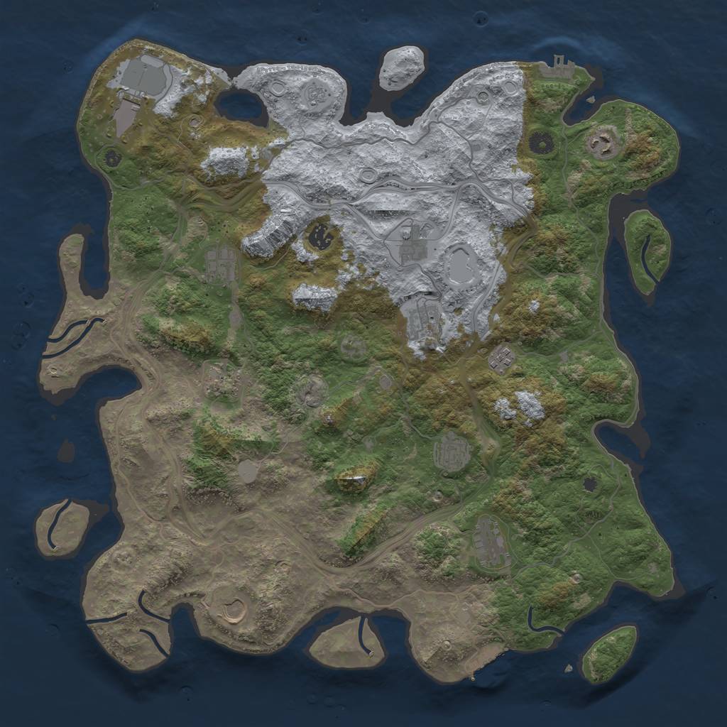 Rust Map: Procedural Map, Size: 4500, Seed: 190815, 20 Monuments