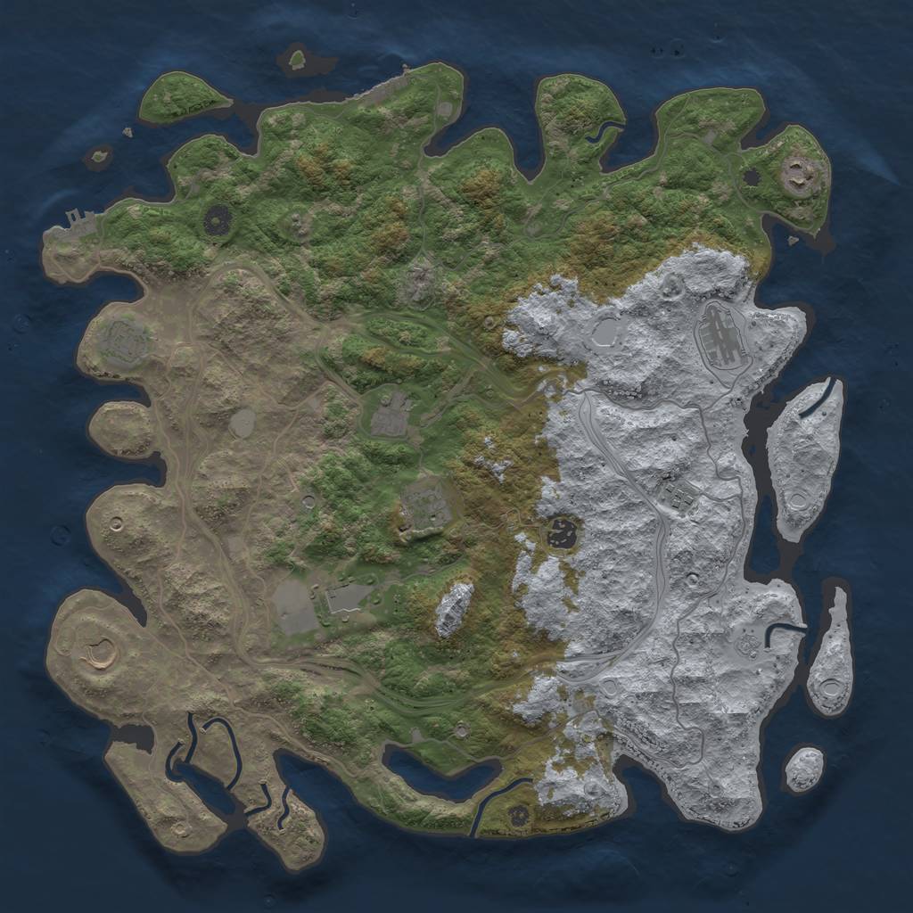 Rust Map: Procedural Map, Size: 4520, Seed: 675309, 18 Monuments