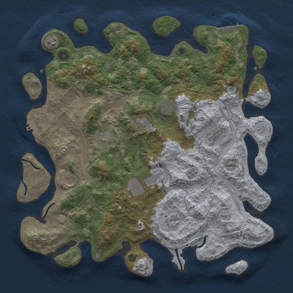Rust Map: Procedural Map, Size: 4250, Seed: 586615279, 18 Monuments