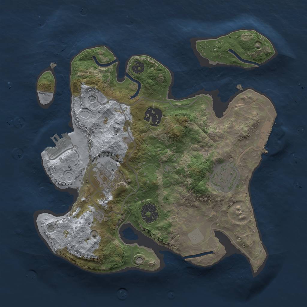 Rust Map: Procedural Map, Size: 2500, Seed: 183572038, 11 Monuments