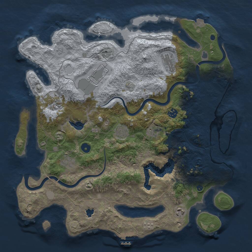 Rust Map: Procedural Map, Size: 4000, Seed: 176867731, 14 Monuments