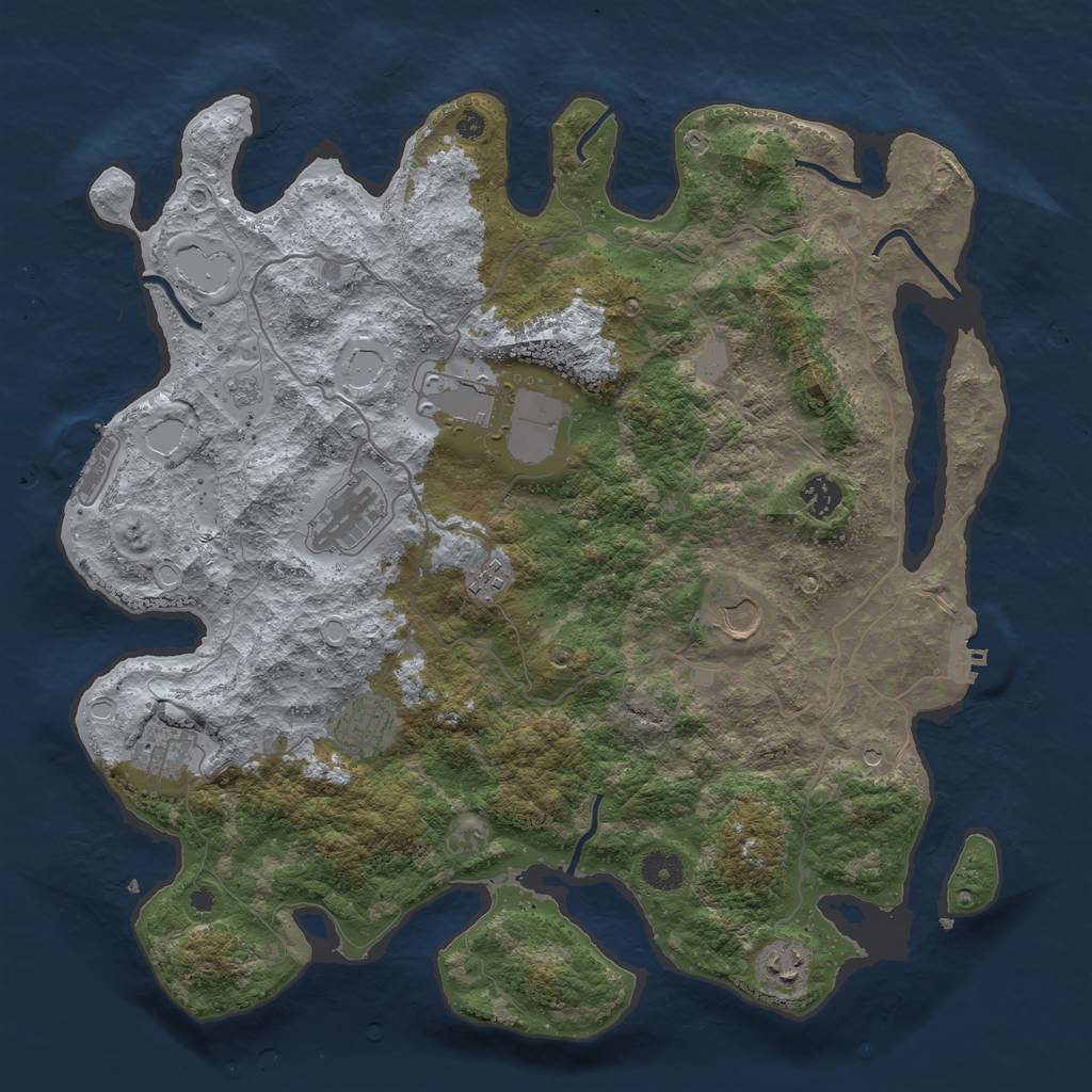 Rust Map: Procedural Map, Size: 4000, Seed: 4100449, 17 Monuments