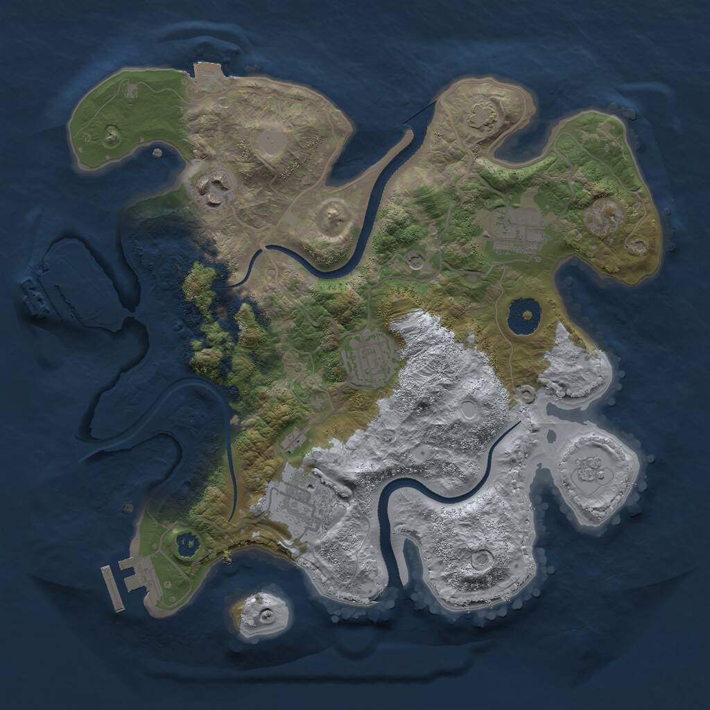 Rust Map: Procedural Map, Size: 3000, Seed: 412007451, 10 Monuments