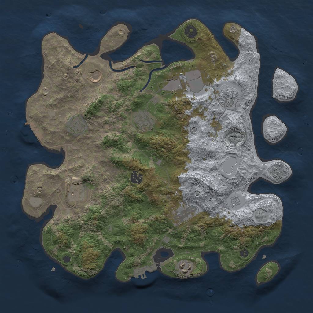 Rust Map: Procedural Map, Size: 3700, Seed: 1478375574, 19 Monuments