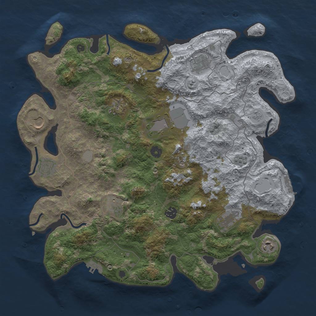 Rust Map: Procedural Map, Size: 4000, Seed: 617354737, 19 Monuments