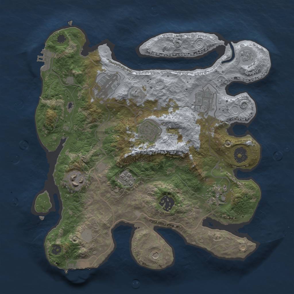 Rust Map: Procedural Map, Size: 3000, Seed: 535006365, 16 Monuments