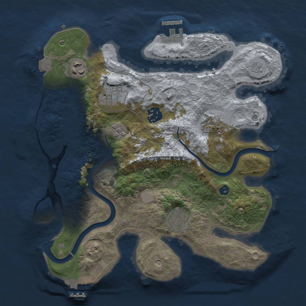 Rust Map: Procedural Map, Size: 3000, Seed: 535006365, 12 Monuments