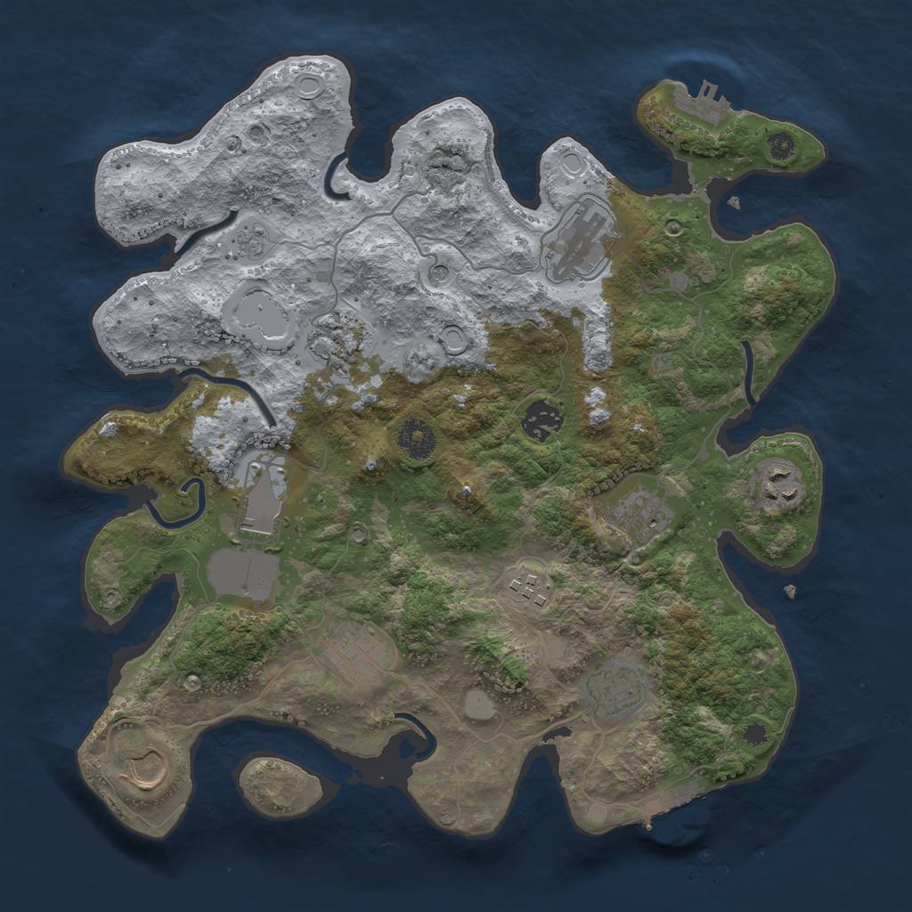 Rust Map: Procedural Map, Size: 3500, Seed: 169083021, 19 Monuments