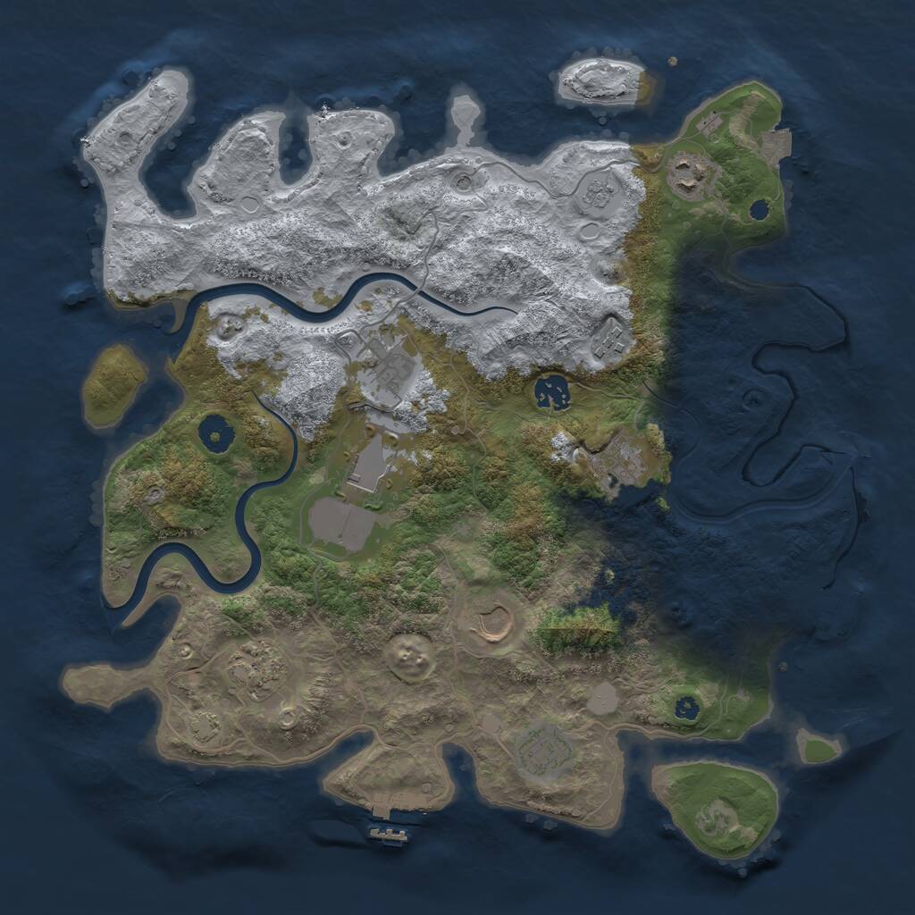 Rust Map: Procedural Map, Size: 3800, Seed: 5856914, 15 Monuments