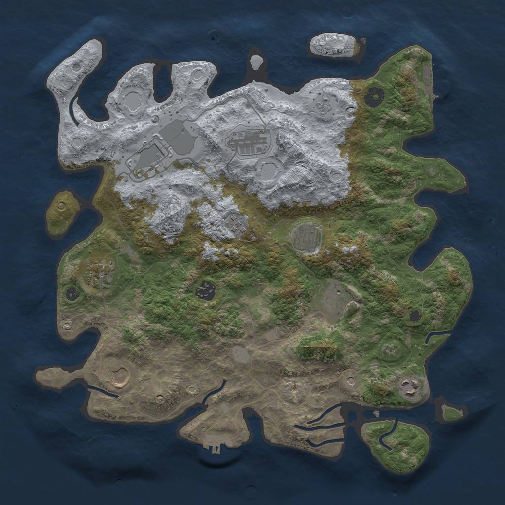 Rust Map: Procedural Map, Size: 3800, Seed: 5856914, 18 Monuments