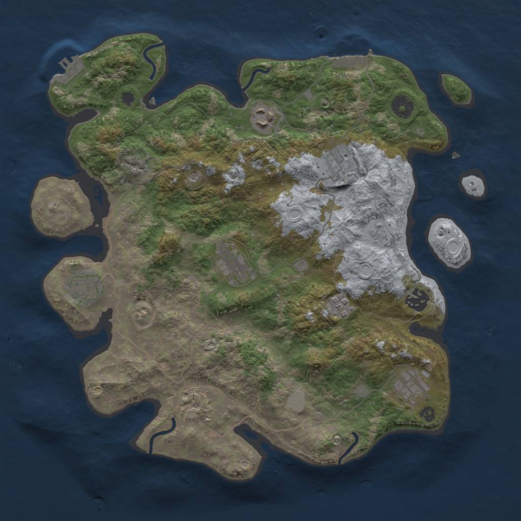 Rust Map: Procedural Map, Size: 3496, Seed: 769052463, 17 Monuments