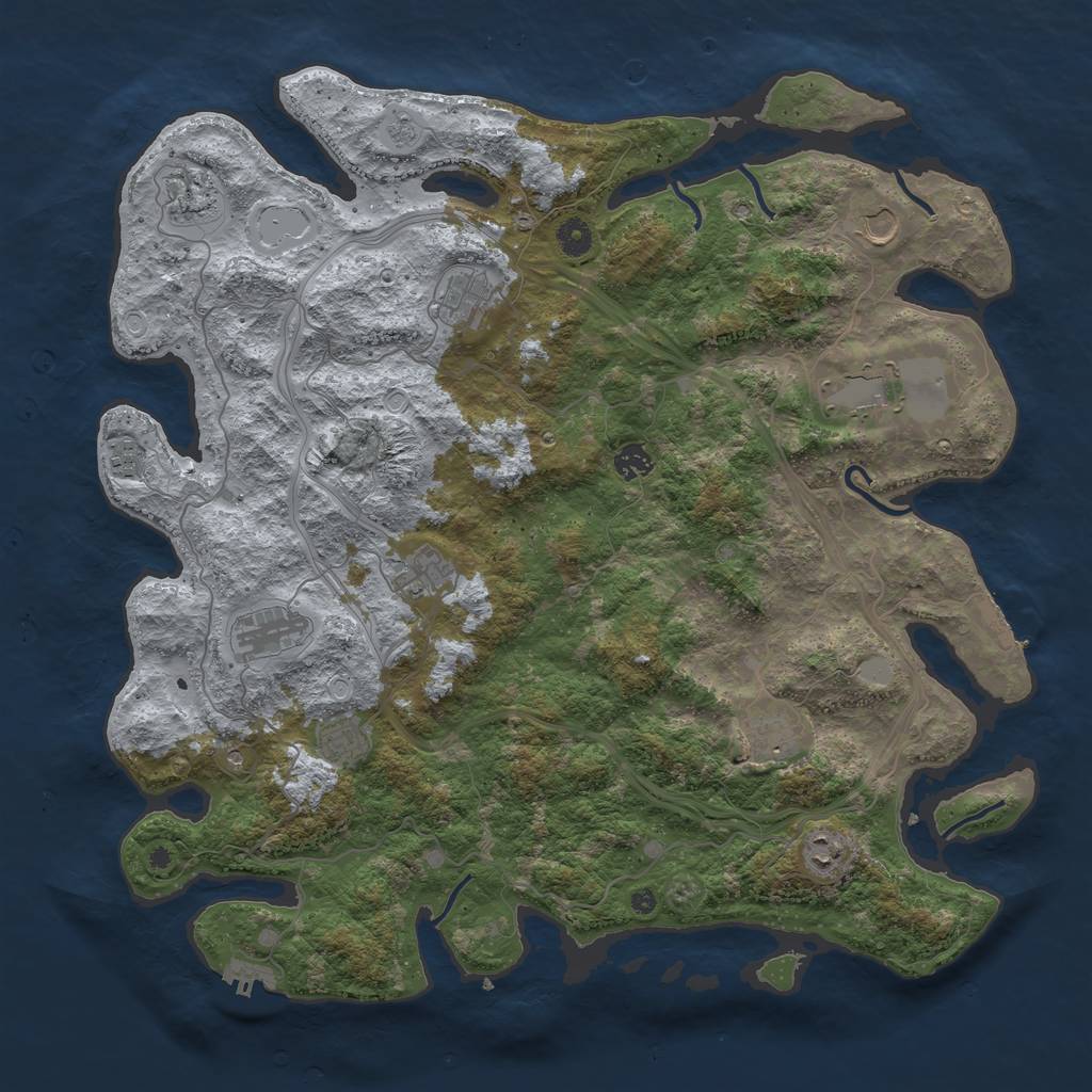 Rust Map: Procedural Map, Size: 4500, Seed: 5132, 20 Monuments