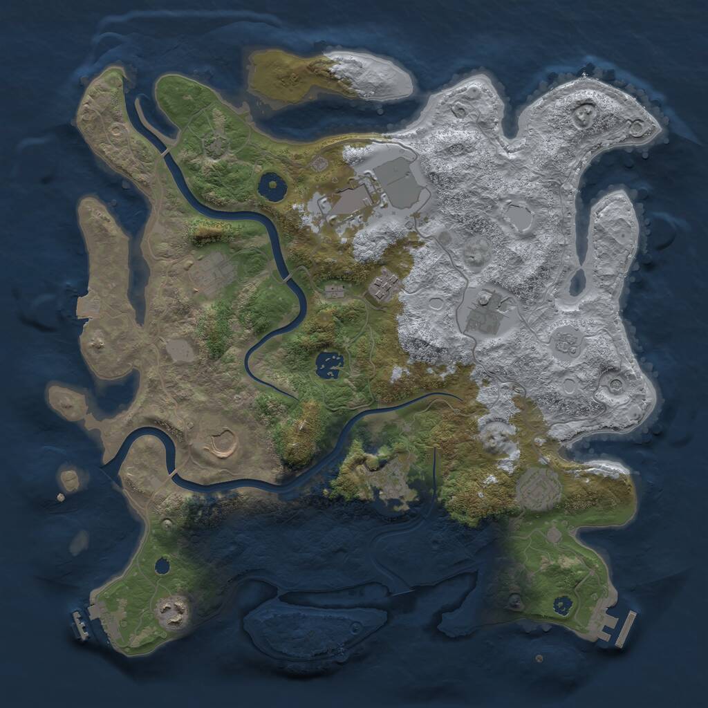 Rust Map: Procedural Map, Size: 3750, Seed: 4635783, 15 Monuments