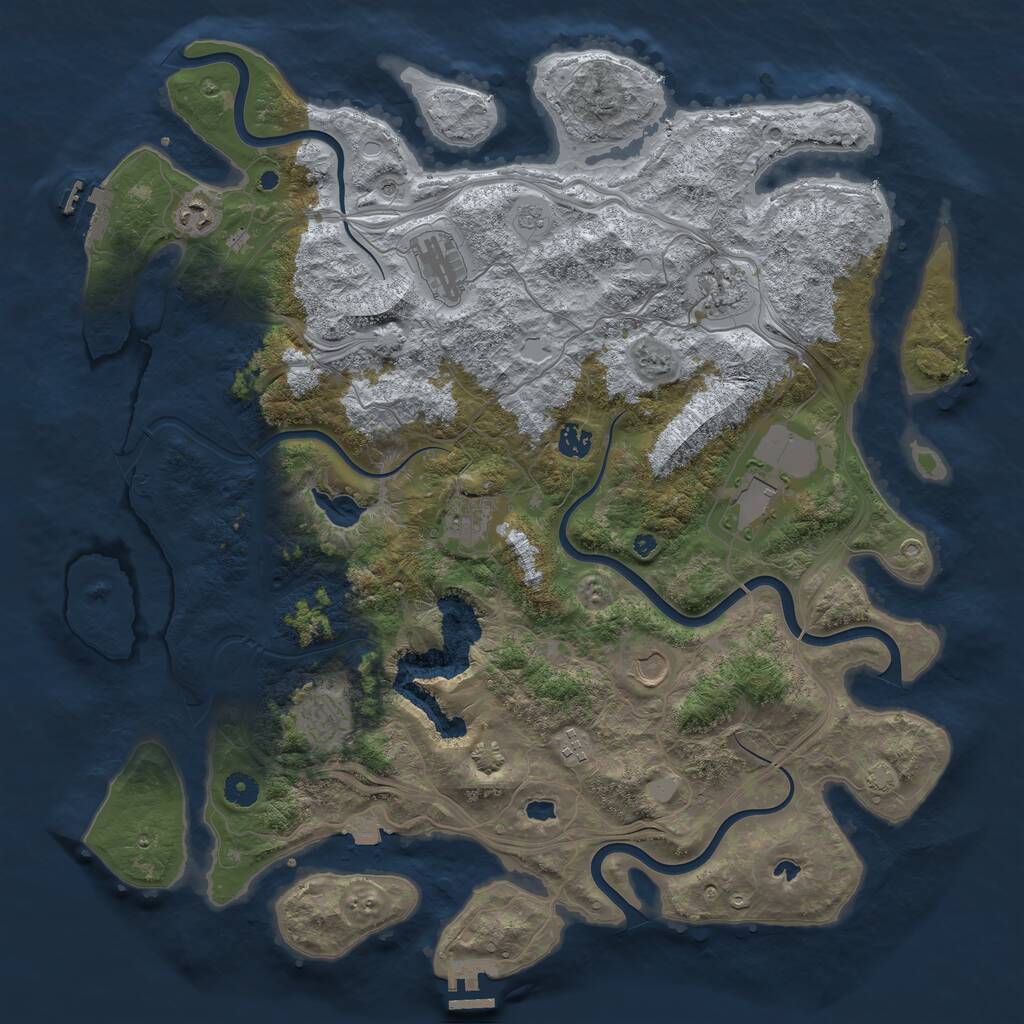 Rust Map: Procedural Map, Size: 4500, Seed: 1787200253, 15 Monuments