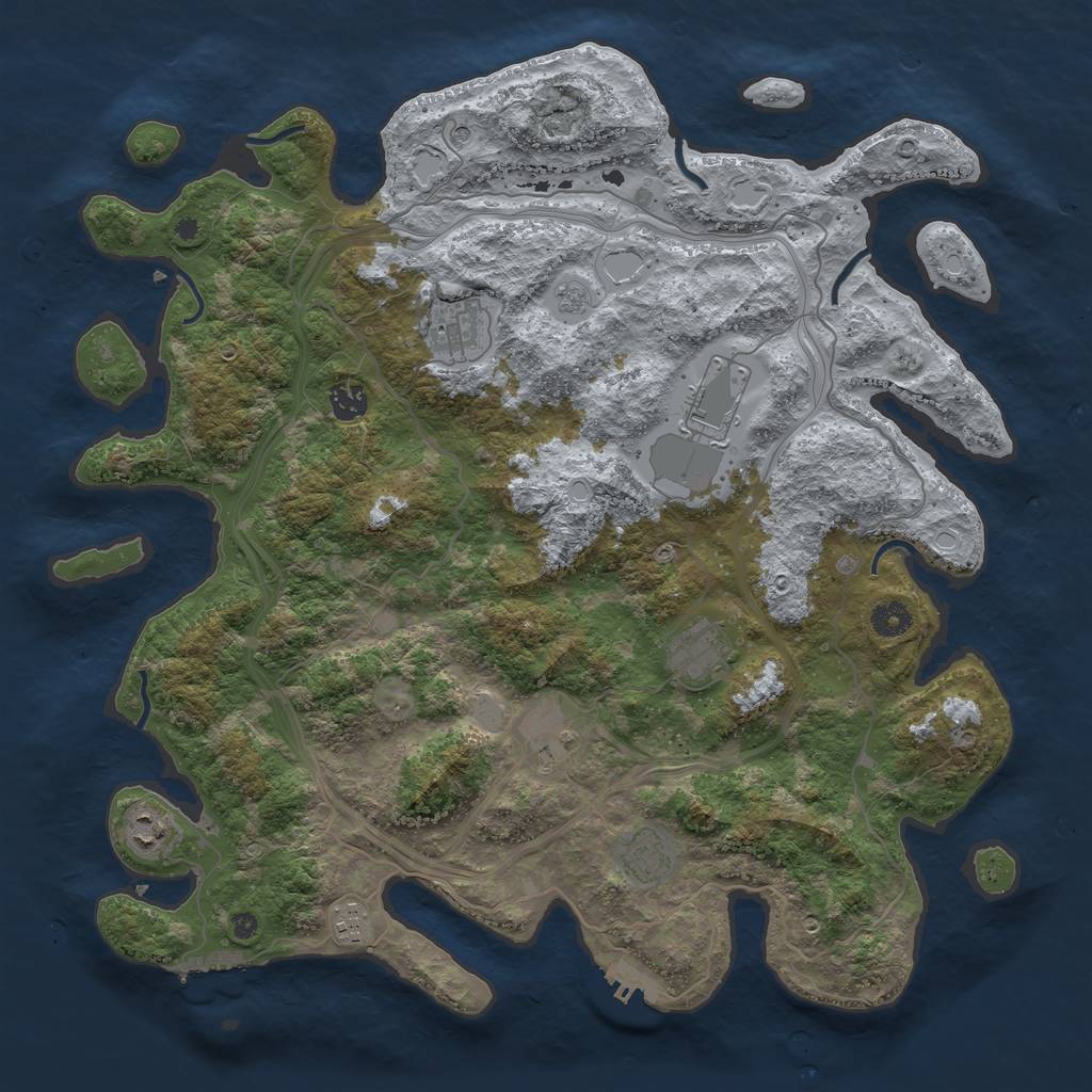 Rust Map: Procedural Map, Size: 4250, Seed: 13905897, 17 Monuments