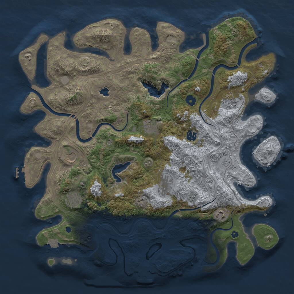 Rust Map: Procedural Map, Size: 4250, Seed: 1675231768, 14 Monuments