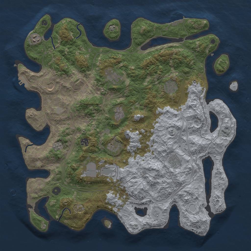 Rust Map: Procedural Map, Size: 4500, Seed: 458848672, 19 Monuments